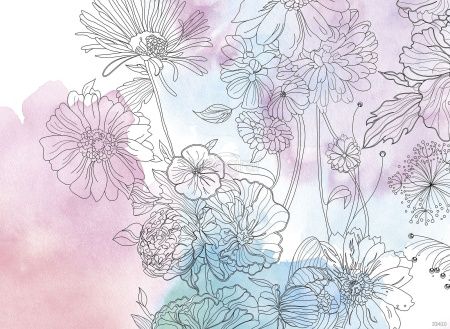 Цветы на акварельном фоне Art.33410