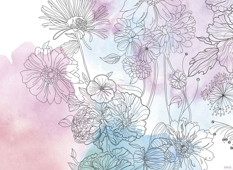 Цветы на акварельном фоне Art.33410