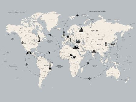 Фреска Сюжеты Карта мира арт. r_111