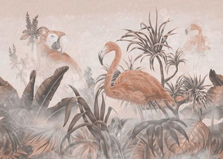 Заросли с фламинго сепия Art.8305