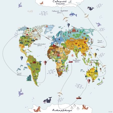 Фреска Обитатели континентов  Art.33128