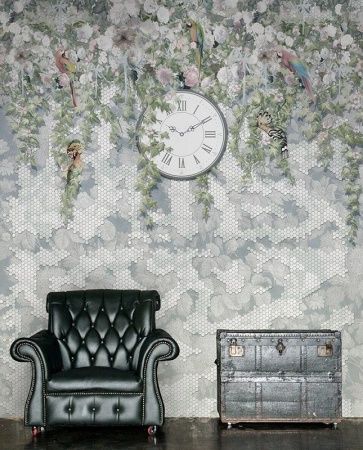 Графика Лофт. Цветущий сад. Часы. Геометрия. ag0334