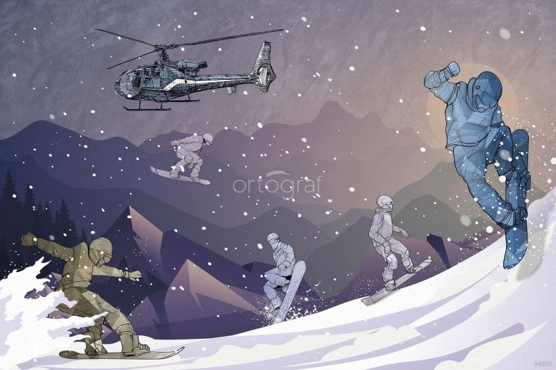 Сноуборды в горах Art.34656