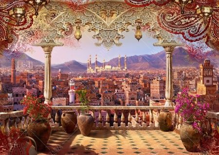 Фреска Восточная веранда с видом на мечеть