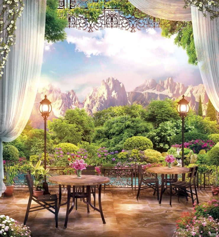 Терраса с видом на горы Art.33282