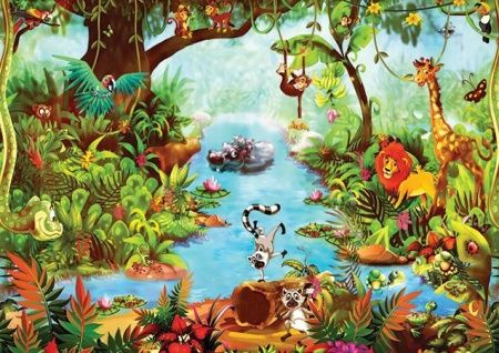 Фреска Сказочные джунгли и животные