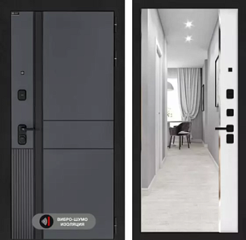 Входная дверь Эволаб с зеркалом Панорама