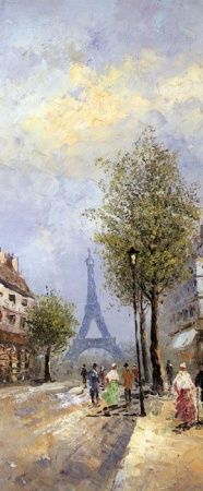 Фреска Эйфелева башня в конце улочки