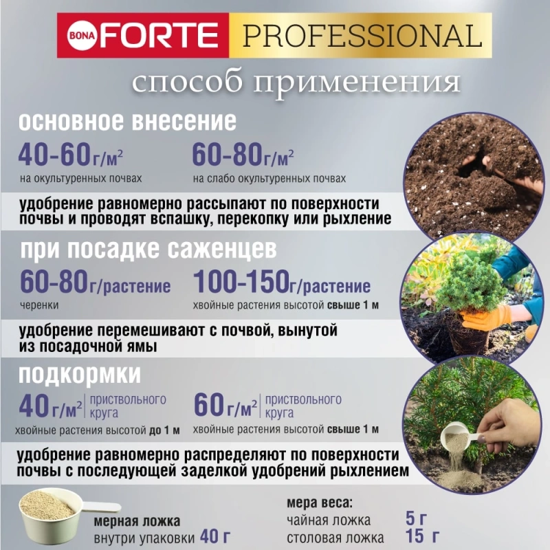 Bona Forte Удобрение гранулированное пролонгированное Хвойное с биодоступным кремнием осеннее, 1 л