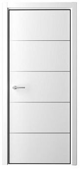 Дверь СТАТУС M ширина 70 см Эмаль ПГ Молдинг хромкромка Черная