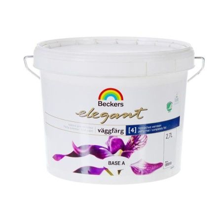 Краска латексная для стен и потолков Beckers Elegant Vaggfarg Helmatt, 2,7 л