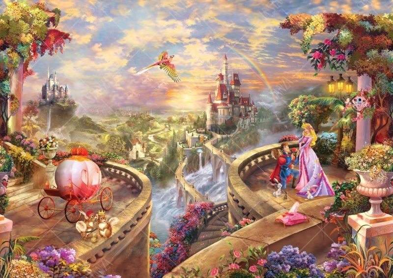 Фреска Принцесса и принц, замок, карета