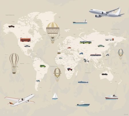 Фреска Карта с транспортом Art.33743