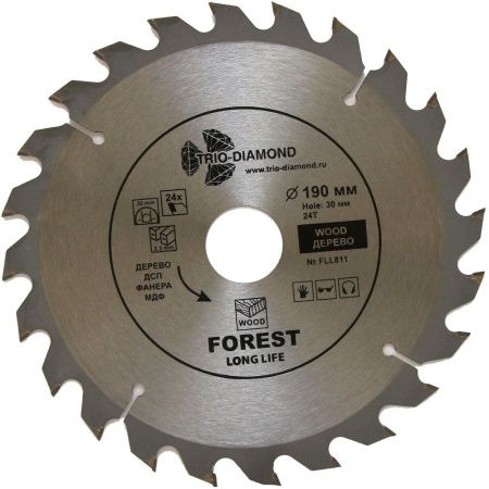 Диск пильный TRIO-DIAMOND серия Forest 190*24T*30/20 mm