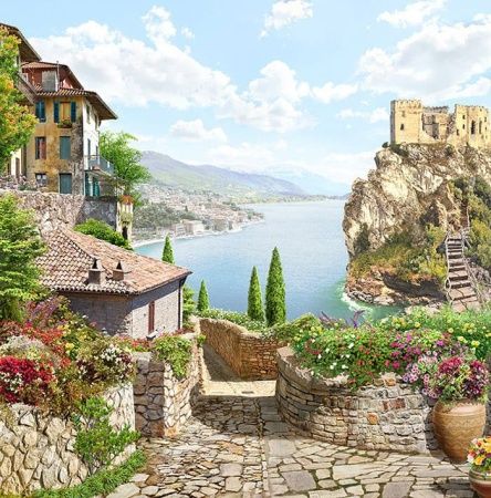 Фреска Узкая улочка к морю