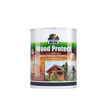 Пропитка для защиты древесины с воском Dufa Wood Protect (Белый), 0,75 л