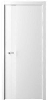 Дверь Геометрия-5 ширина 80 см Эмаль Стекло белое кромка В цвет полотна