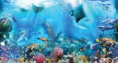 Фреска Панно Рыбы, подводный мир