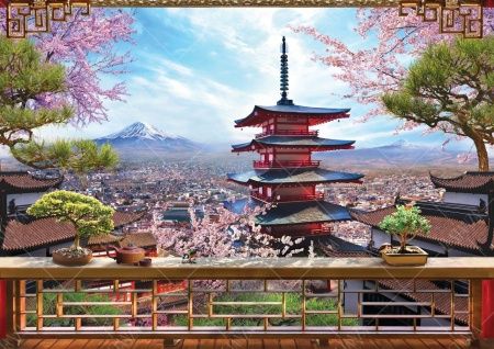 Фреска Пейзаж на фоне Фудзиямы