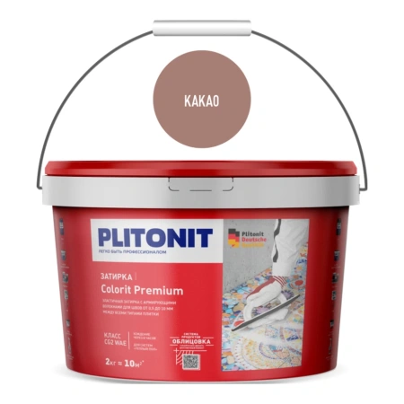 Затирка цементная эластичная Plitonit Colorit Premium какао 2 кг