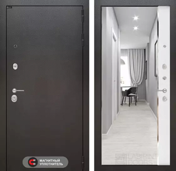 Входная дверь Сильвер с зеркалом Панорама