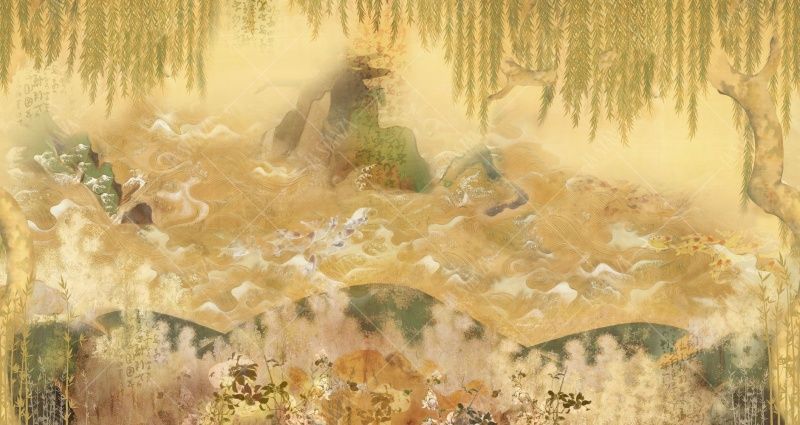 Фреска Панно пейзаж в японском стиле