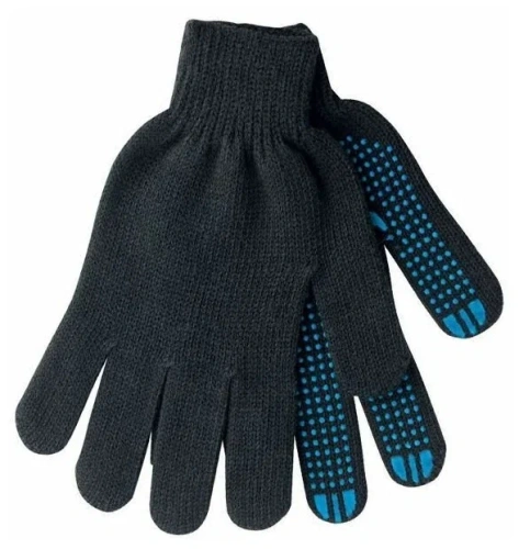 Перчатки с ПВХ 5 нитей 10 точка, черные