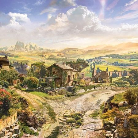 Фреска Старая провинциальная деревушка