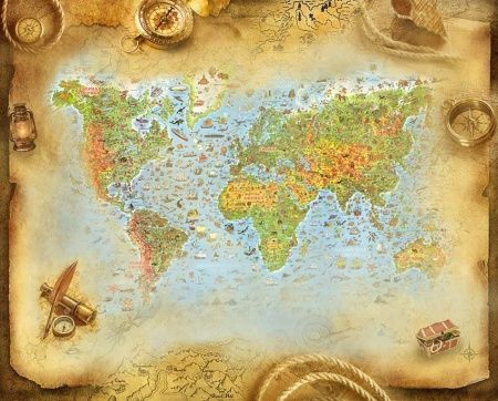 Фреска Старинная карта