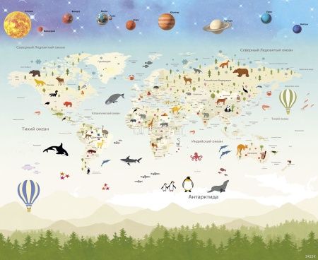 Фреска Карта с планетами Art.34224