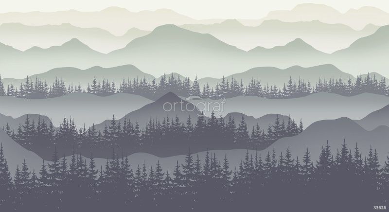 Фреска Лес в горах Art.33626