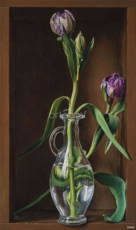 Тюльпаны в хрустальной вазе Art.33343