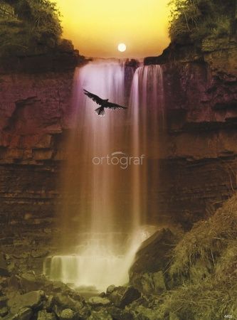 Фреска Закат у водопада Art.4495