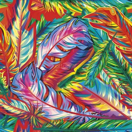 Фреска Красочные перья  Art.30037