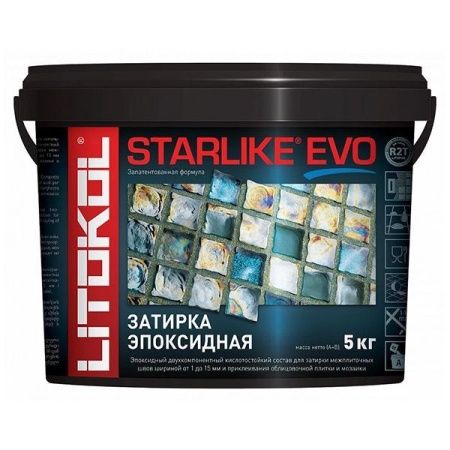 LITOKOL STARLIKE EVO двухкомпонентная затирка на эпоксидной основе S.580 rosso mattone (5кг)