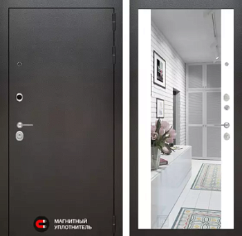 Входная дверь Сильвер с Зеркалом Максимум