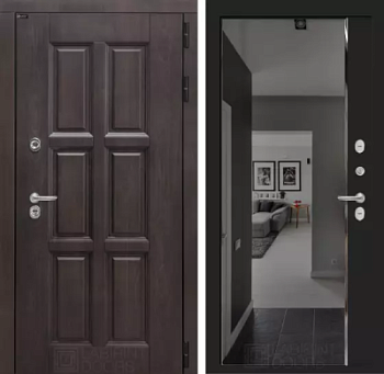 Входная дверь Лондон с зеркалом Панорама с тонировкой