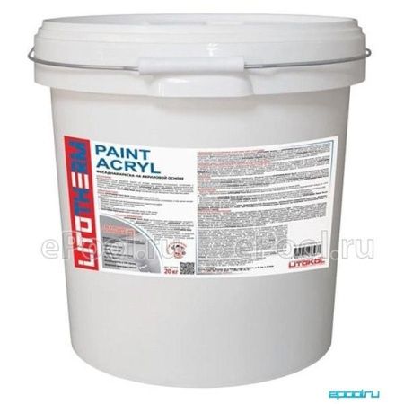 LITOKOL LITOTHERM Paint Acril фасадная акриловая краска база А, белый (20кг)