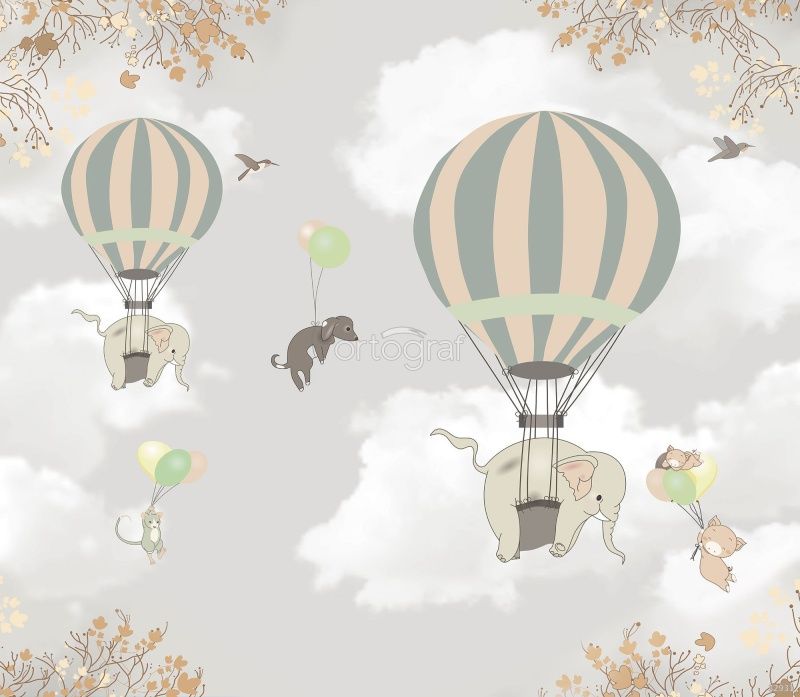 Фреска Полет зверят Art.32931