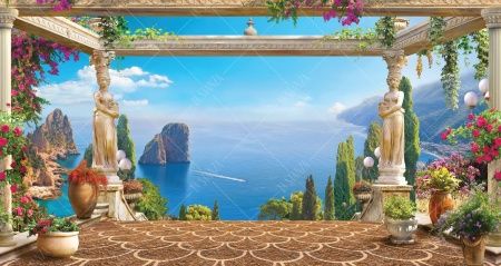 Фреска Вид на море с античной террасы