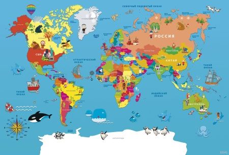 Фреска Карта мира Art.33141