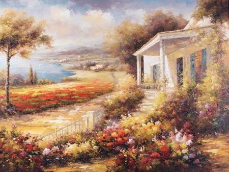 Фреска Пейзаж с маковым полем