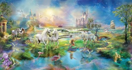 Фреска Панно с единорогами