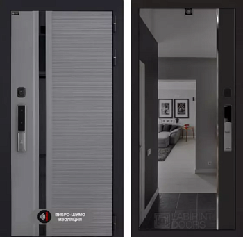 Входная дверь Пиано Смарт 2.0 с зеркалом (тонированное) Панорама