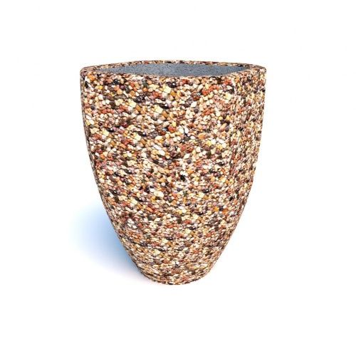 Вазон бетонный уличный Квартини(фактура московский гравий)