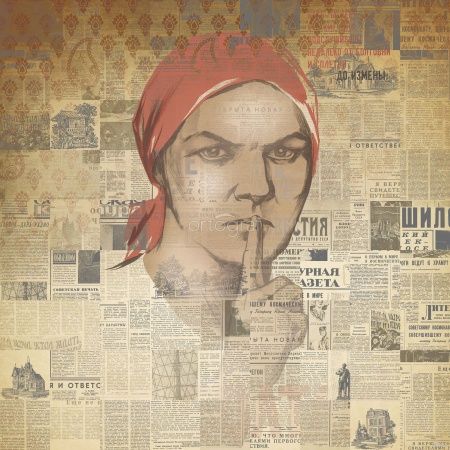 Фреска Коллаж из советских газет Art.30207