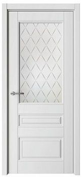 Дверь Классика-3 ширина 70 см Эмаль Стекло мателюкс "Лорд матовое" кромка В цвет полотна