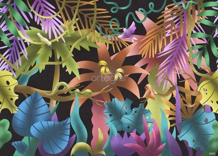 Фреска Неоновые тропики Art.8303