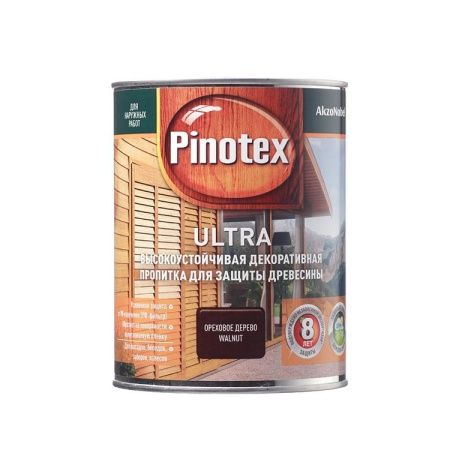 Пропитка Pinotex Ultra (Ореховое-Дерево), 1 л