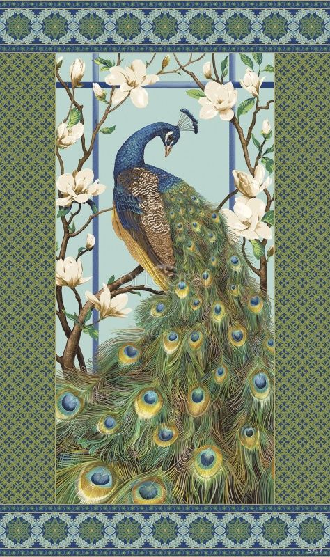 Павлины и белые цветы Art.5717